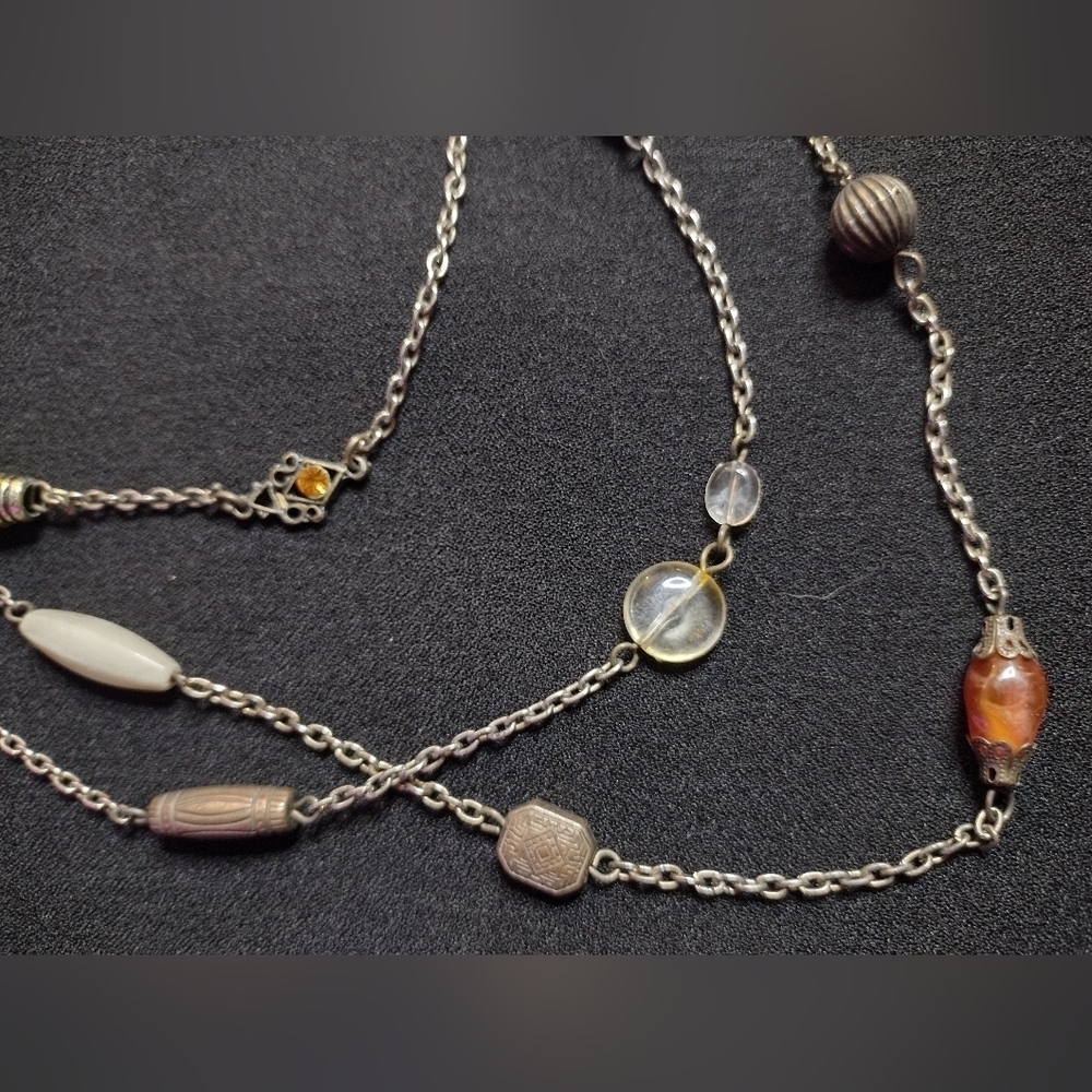 Vintage Multi-strand Beaded Charm Necklace - Picture 4 of 10